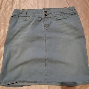 Knee length denim skirt